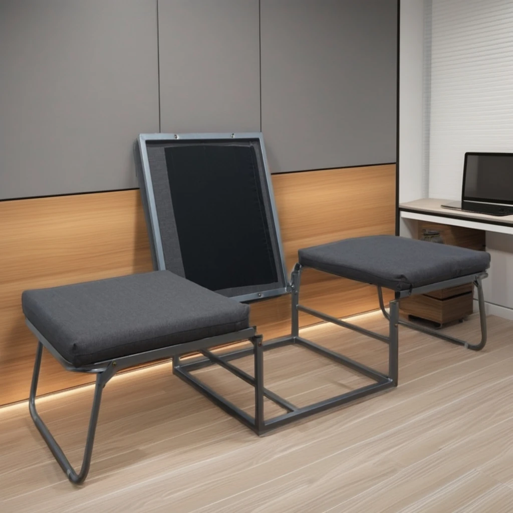 Modern Single Adjustable Fashion Pouf Multi-Function Metal Folding Ottoman Bed Cheap Living Room Furniture for Home School Hotel