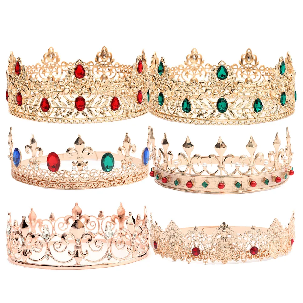 luxurious miss universe beauty pageant crown princess bridal crystals diamond royal tiara round full circle king crown for men