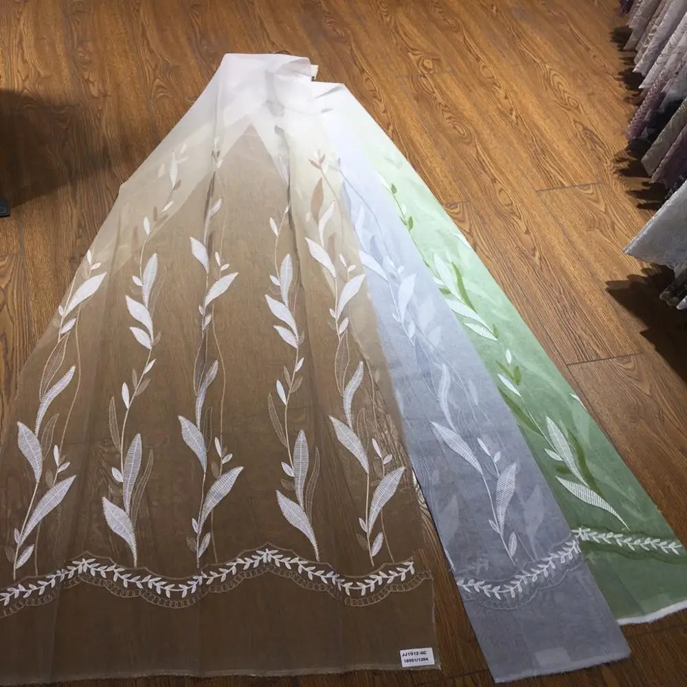 Chain Embroidery Mesh Fabric Roll Tulle for Window Fabric Customized Woven 100% Polyester