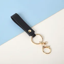 New Fashion Leather Keychain Men Women Metal Key Ring Pendant CarWaist Wallet Accessories Jewelry for Friend Gifts Wholesale