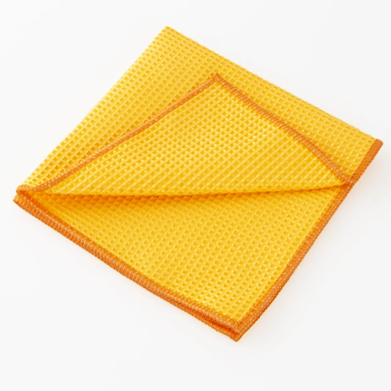 Water Absorbent Lint Free 40x40cm 300gsm Window Glass Microfiber Waffle Car Wash Towel for Auto Detailing Drying Cleaning Cloth