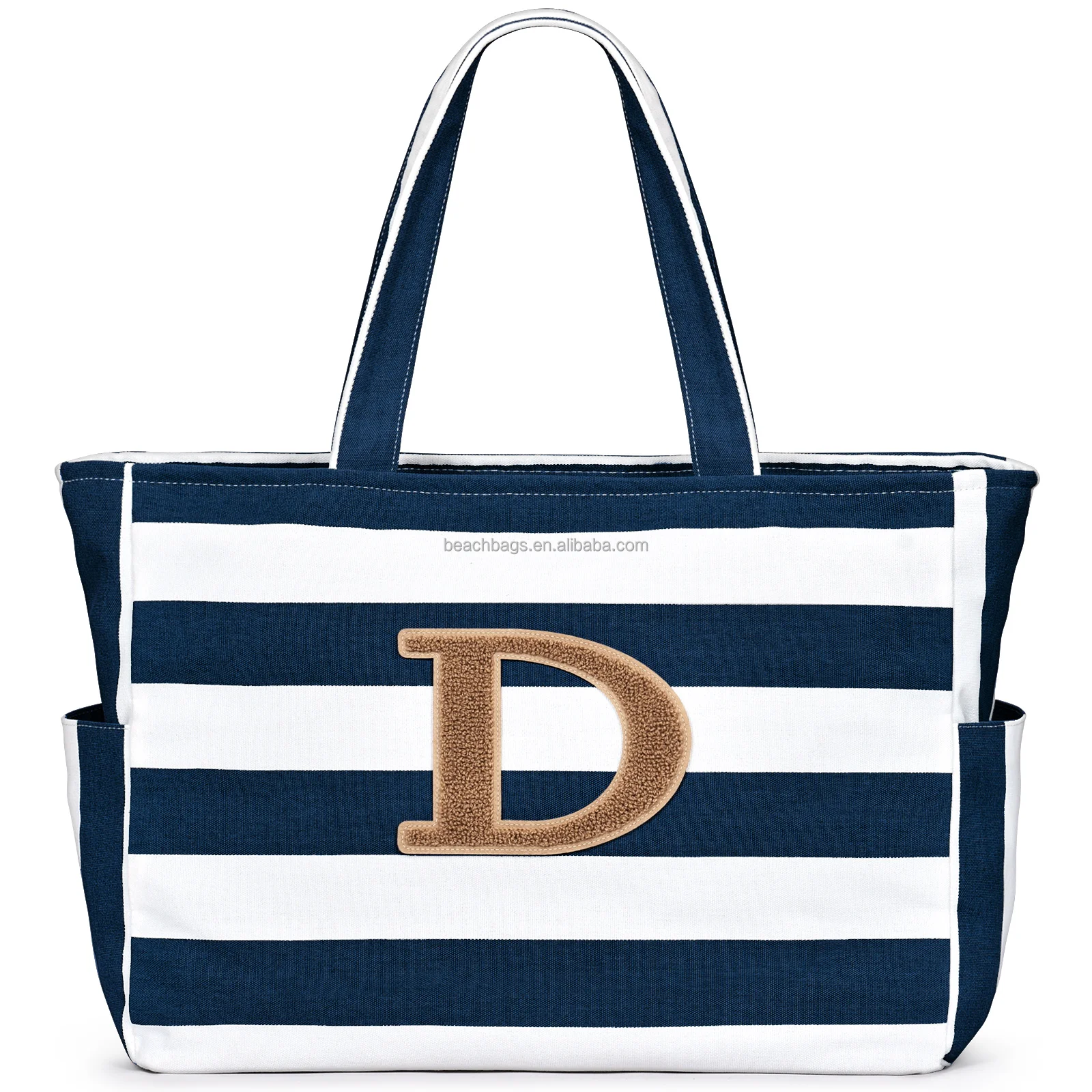 Custom Soft Handle handbags luxury torebka beach tote bag  Prefect Gift Bag for Women dark blue stripe tasche frauen beach bag