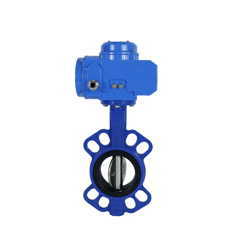 High performance IP67 waterproof Cast Iron Wafer Motor Motorized Control Actuator Electric Butterfly Valve Export to Russia