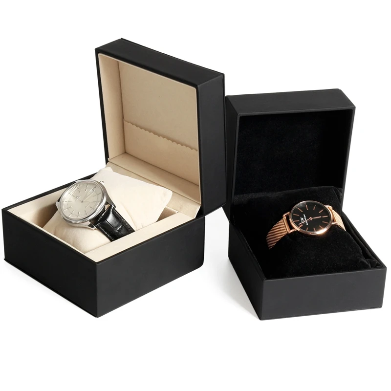 Модная умная подарочная упаковочная коробка, черная коробка из искусственной кожи для упаковки часов от производителя