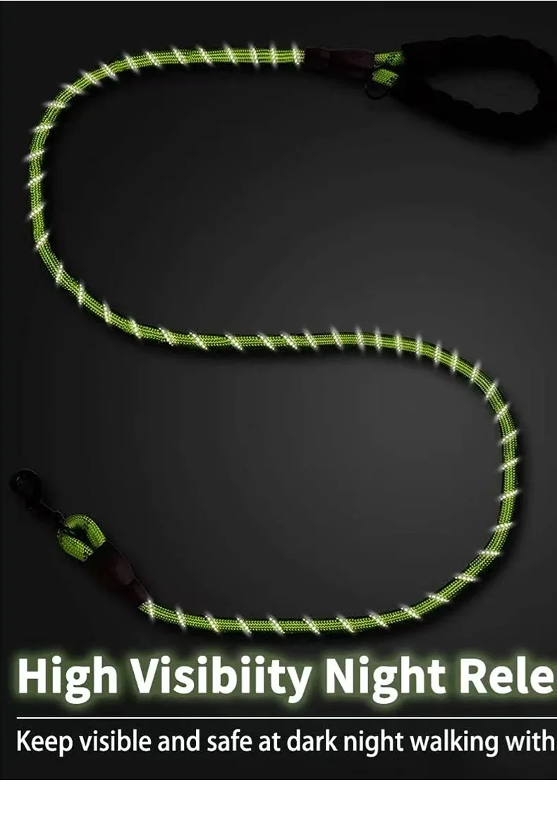 Wholesale Pet Dog Leash Comfortable EVA Handle Strong Small Medium Large Reflective Nylon Pet Dog Rope Leash for Dogs