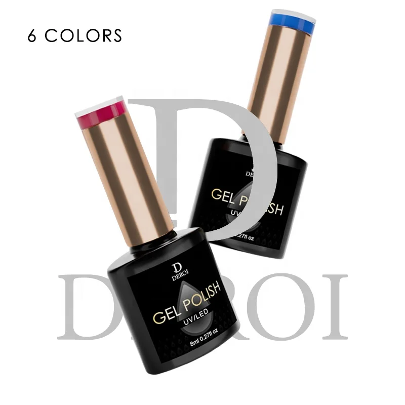 Nail Gel Polish Set Supplies For Professionals Customized Soak Off 6 Color Nail Art Gel Nail Polish Set