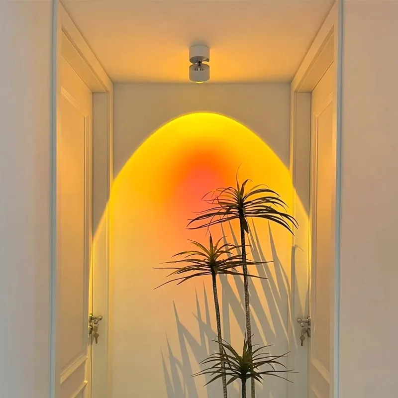 Surface mounting recessed downlights background wall shop commercial sunset aisle atmosphere spotlight