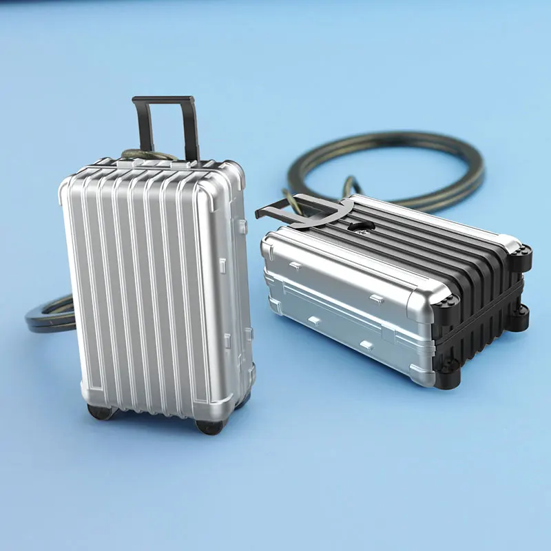 Xun Xin Mini 3D Metal Enamel luggage/Suitcase Model Key chains For Women Bag Purse Earphone Case Charm Pendant Decor Accessories