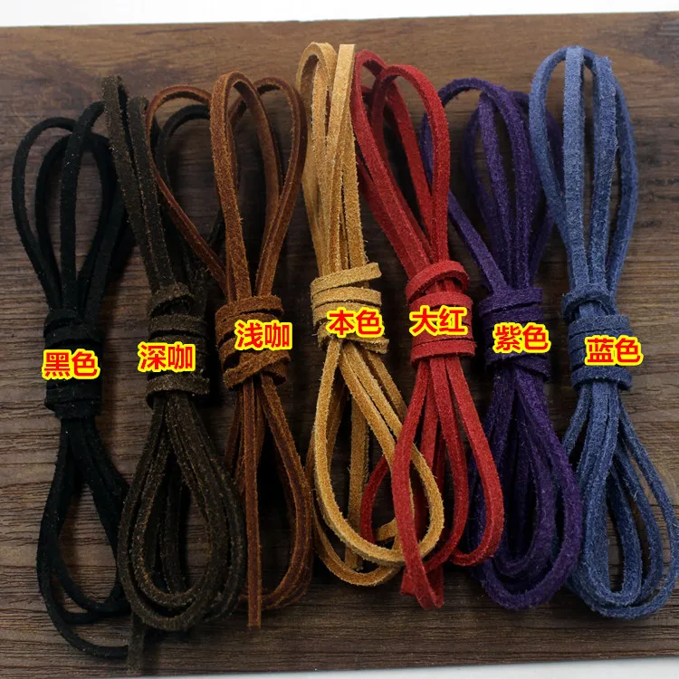3MM Leather Cord Flat Genuine Leather Cord Soft Suede Rope for bracelet necklace Making