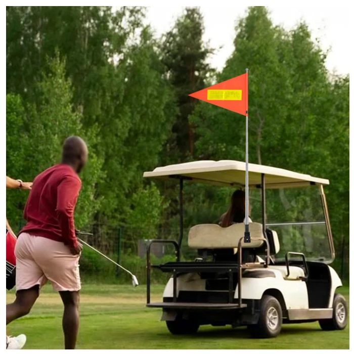 First Class 2024 Nice Price Golf cart flag telescopic reflective accessories orange safety flag Adjustable Height Flagpole