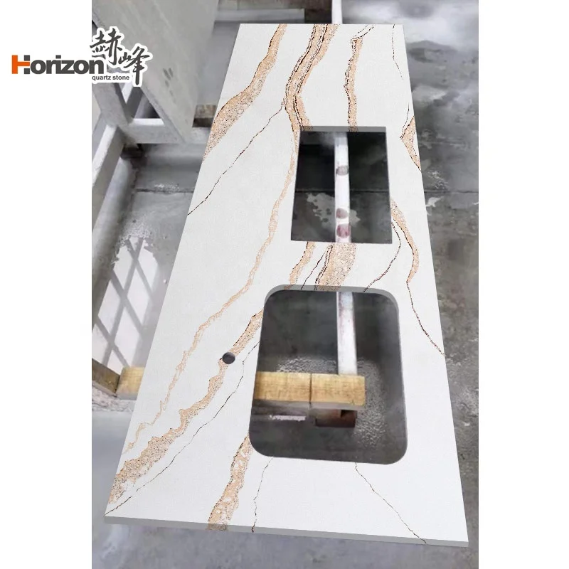 horizon Artificial Stone faux stone quartz countertops slabs calacatta white quartz slab countertops for kitchens