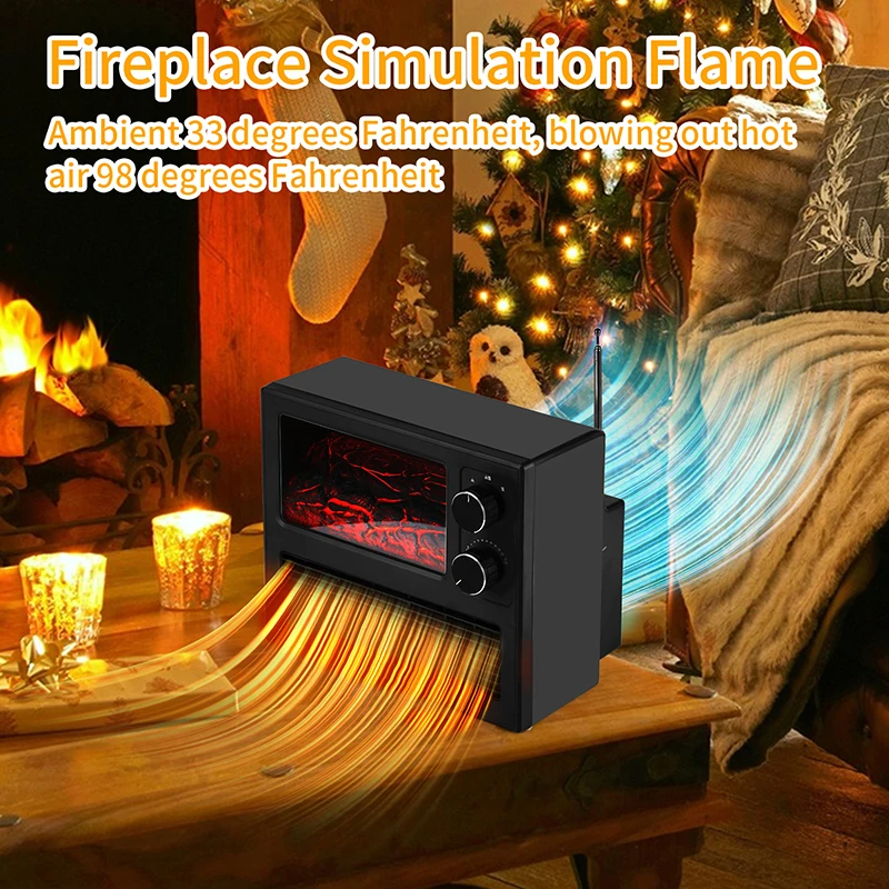 Mini Indoor Fireplace Fan Heater Rechargeable Electric Room PTC Usb Fan Heater