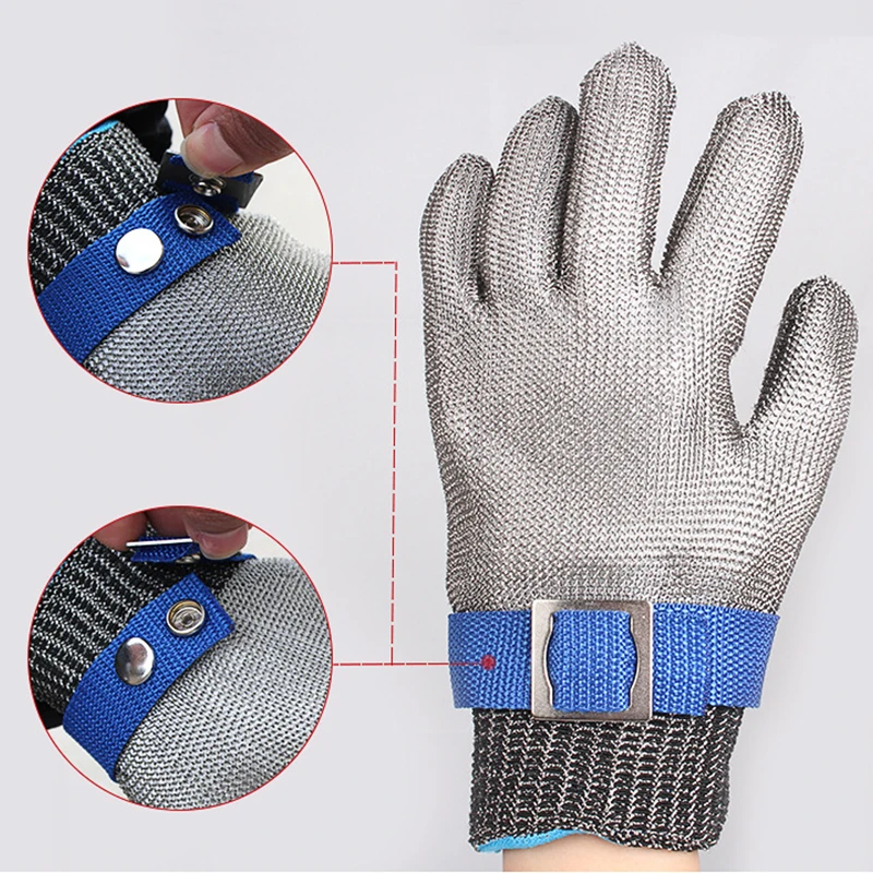 Cut Resistant Durable Rustproof Butcher Stainless Steel Mesh Metal Wire Cutting Protection Gloves