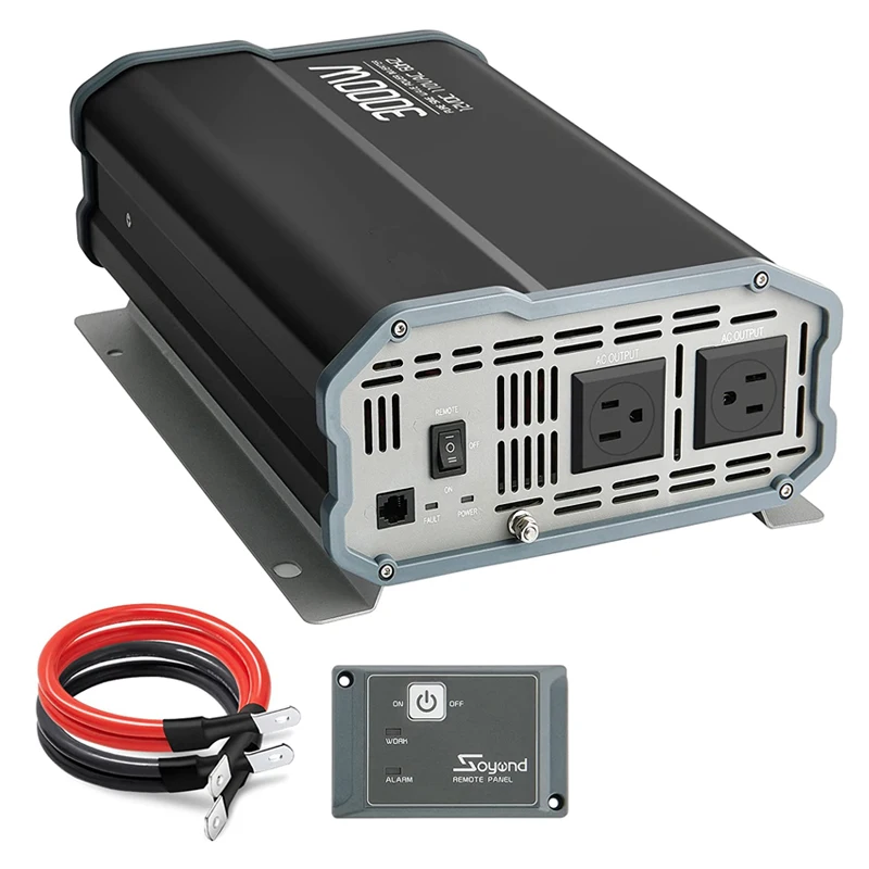 Инвертор немодулированного синусоидального сигнала, 3000 Вт, от 12 В постоянного тока до 120 В переменного тока, преобразователь для домашней солнечной системы RV, грузовика, внесетевой