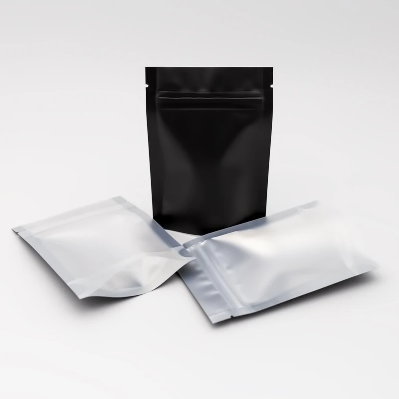
Matte Black Clear Front Stand-Up Barrier Pouches Eco Aluminum Foil Mylar Bags 