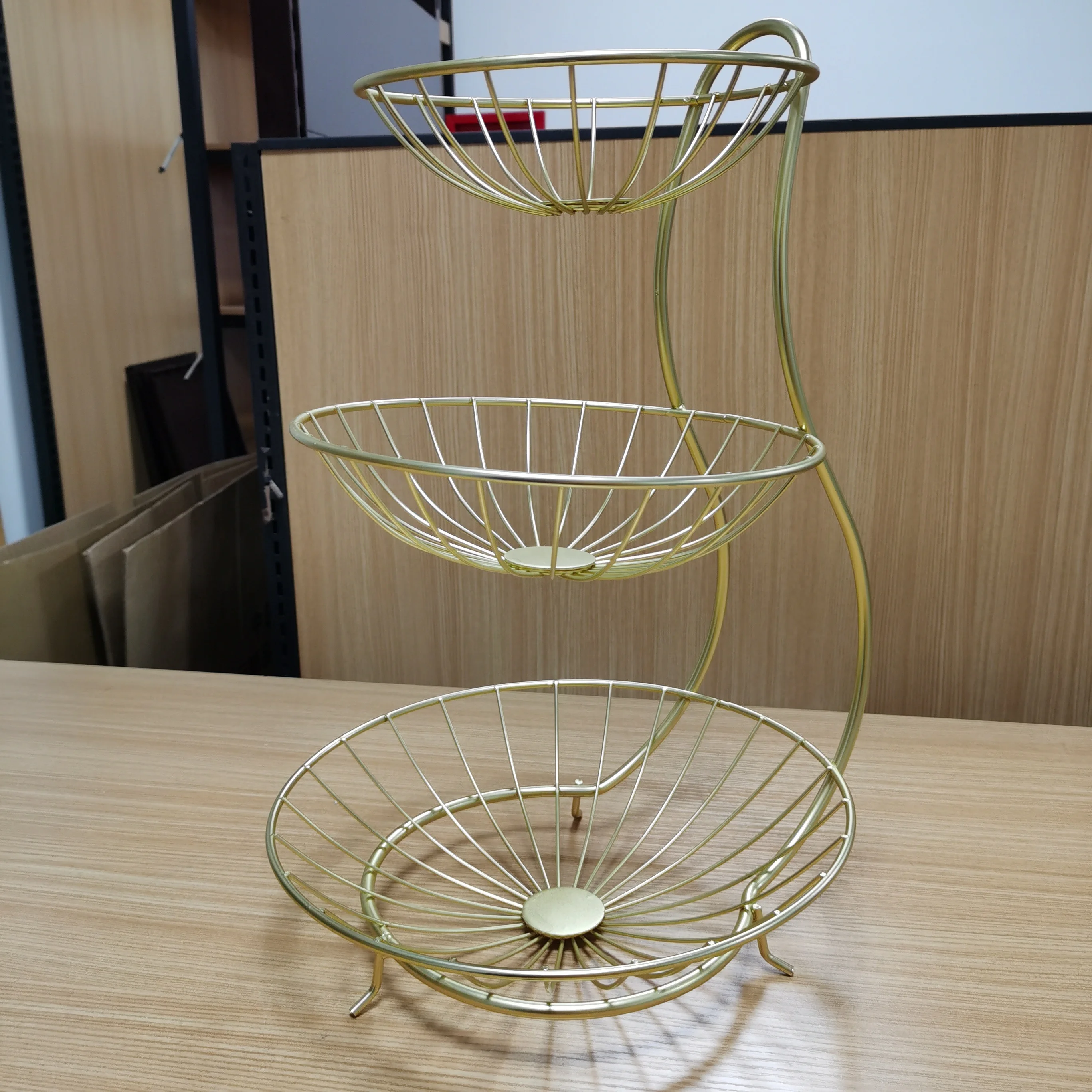 Домашний кухонный декор железная Проволочная Подставка корзина для фруктов и овощей демонстрационная стойка металлические корзины с черным порошковым покрытием хранения на
