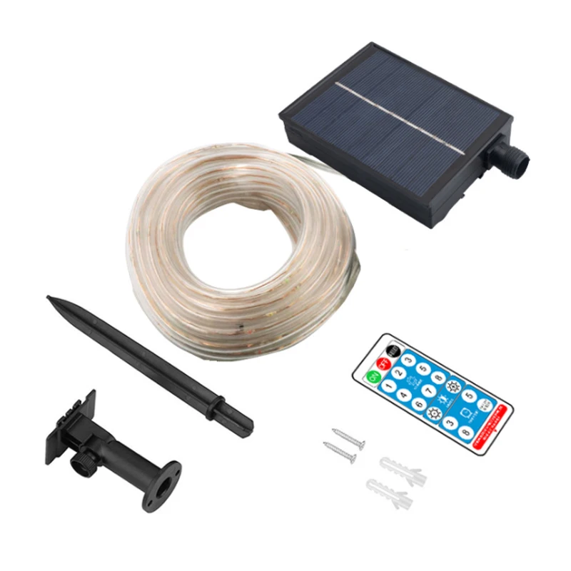 Solar Outdoor Rope String Lights 33ft 240 LED Solar Powered Tube Lights 8 Modes Fairy Light Waterproof Outdoor Decoration