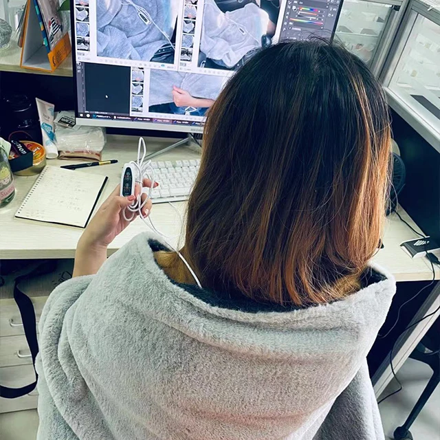 power bank connect USB Heated wear fleece Blanket  up to 60 degree office car Home winter use electric heating blanket