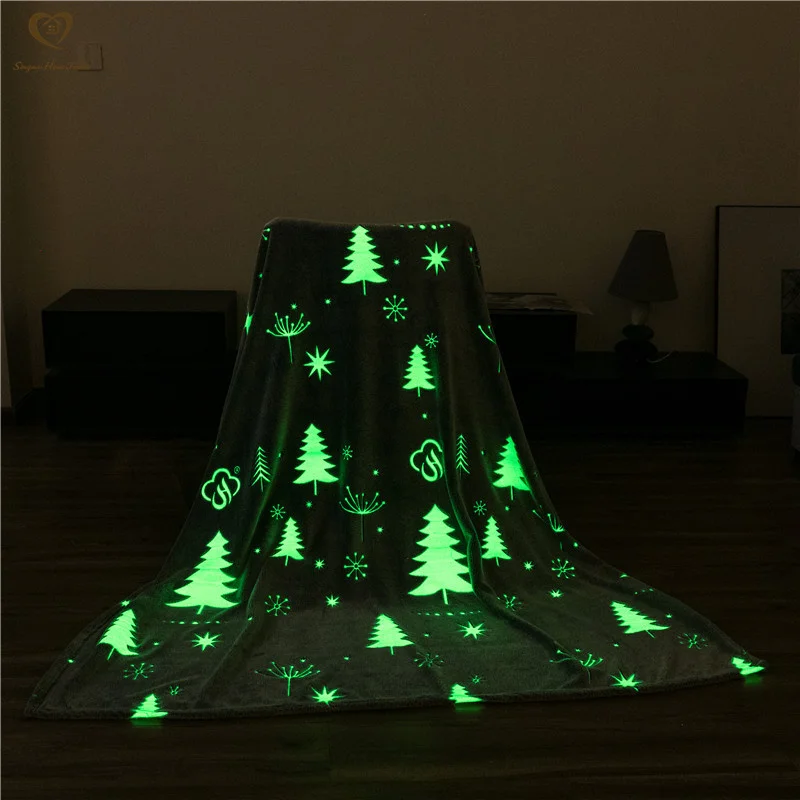 Songmai Luminous Star Shining Blanket Decoration Baby Gift Blanket Throw Blanket Glow In The Dark