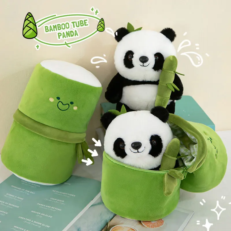 40cm bamboo panda stuffed animal toy baby doll toy with bamboo panda plush toy for children