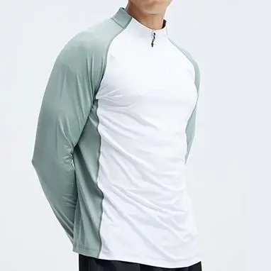 Mens quarter 1/4  zip pullover golf sport shirts custom logo active wear workout running pullover MEN