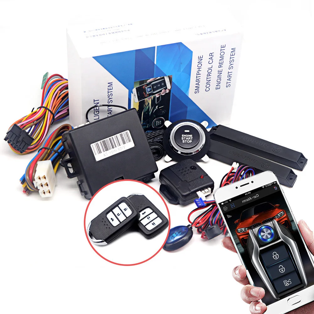 Car Alarm Hot sales of universal mobile phone control car remote start one key start modification keyless entry system