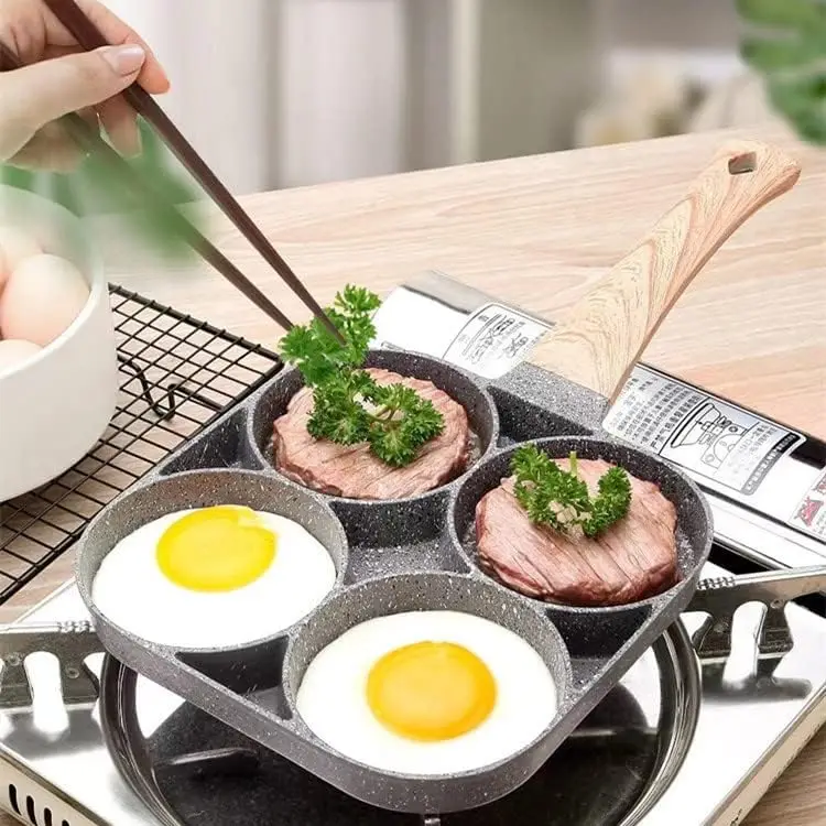 Wholesale Egg Frying Pan Nonstick Pancake Pans 4 Cups Hole Cookware Pancake Omelette Pan Aluminium Alloy Egg Cooker