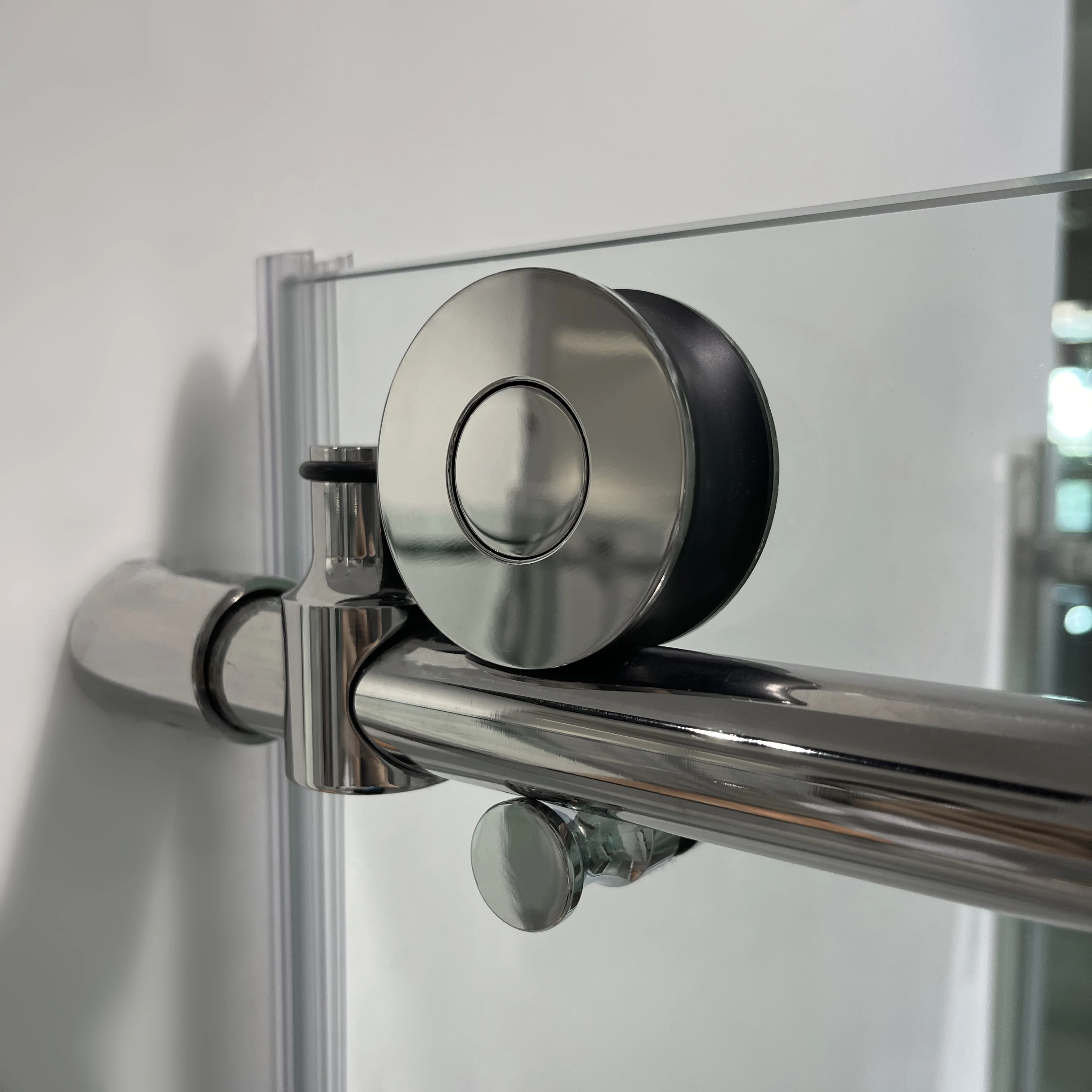 Hotel Moden Style Stainless Steel Tempered Glass Frameless  Aluminum Double Door Bathroom Sliding Shower Door