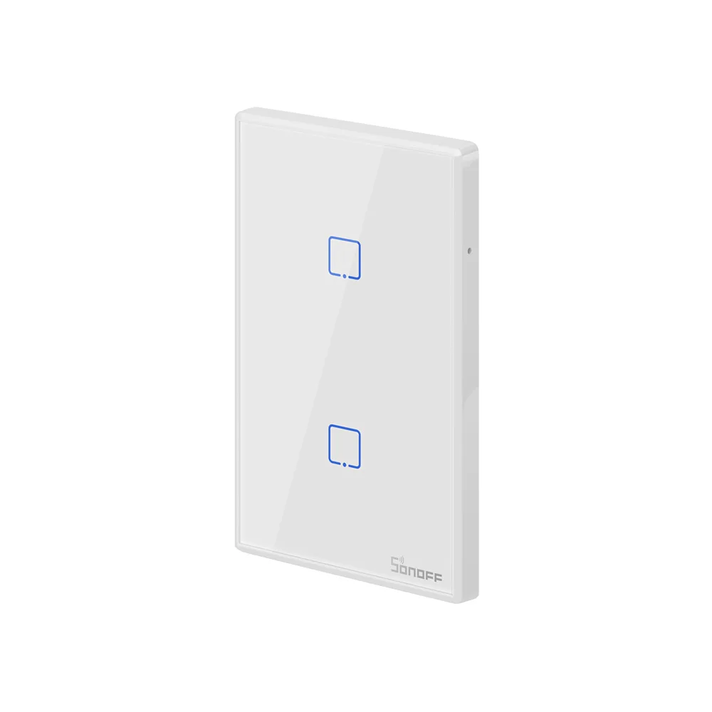 Бестселлер SONOFF T2US 2C Wi-Fi/APP/RF пульт дистанционного управления Сенсорная панель 2Gang настенный выключатель света Wi-Fi