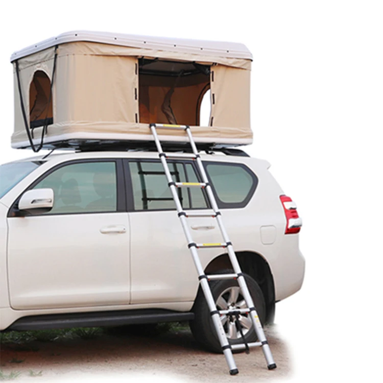 
Car Roof Tent Hard Shell Truck Rooftop Camping Tent With Aluminum Ladder And Mattress For SUV 