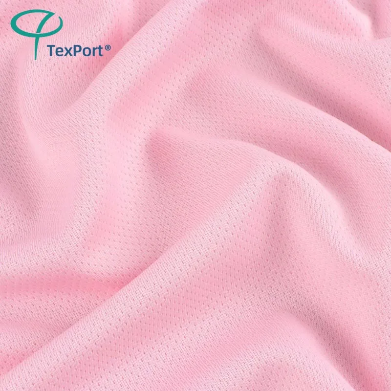 China Factory 100% Polyester 180gsm Stretch Single Sided Mesh Textile Fabric Small Medium Hole For Sportswear Garment