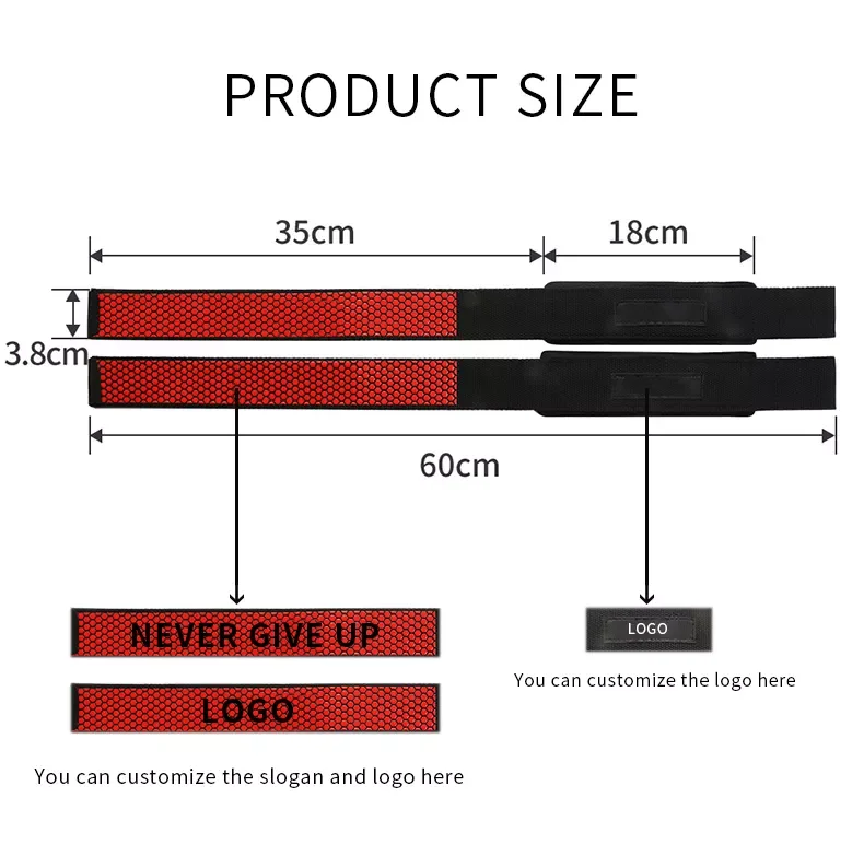 Wholesale Fitness Wrist Cuff Custom Logo Wrist Straps Weightlifting Gym Weight Lifting Straps