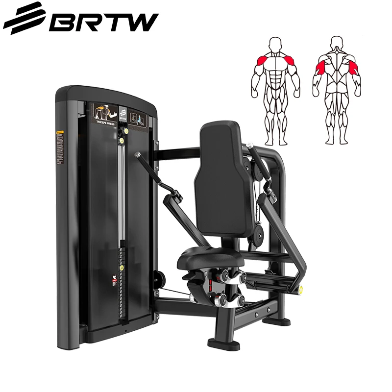 Brightway  Commercial Gym Equipment Seated Dip Weight Stack Arms Training Pin Loaded Seated Triceps press machine for sale