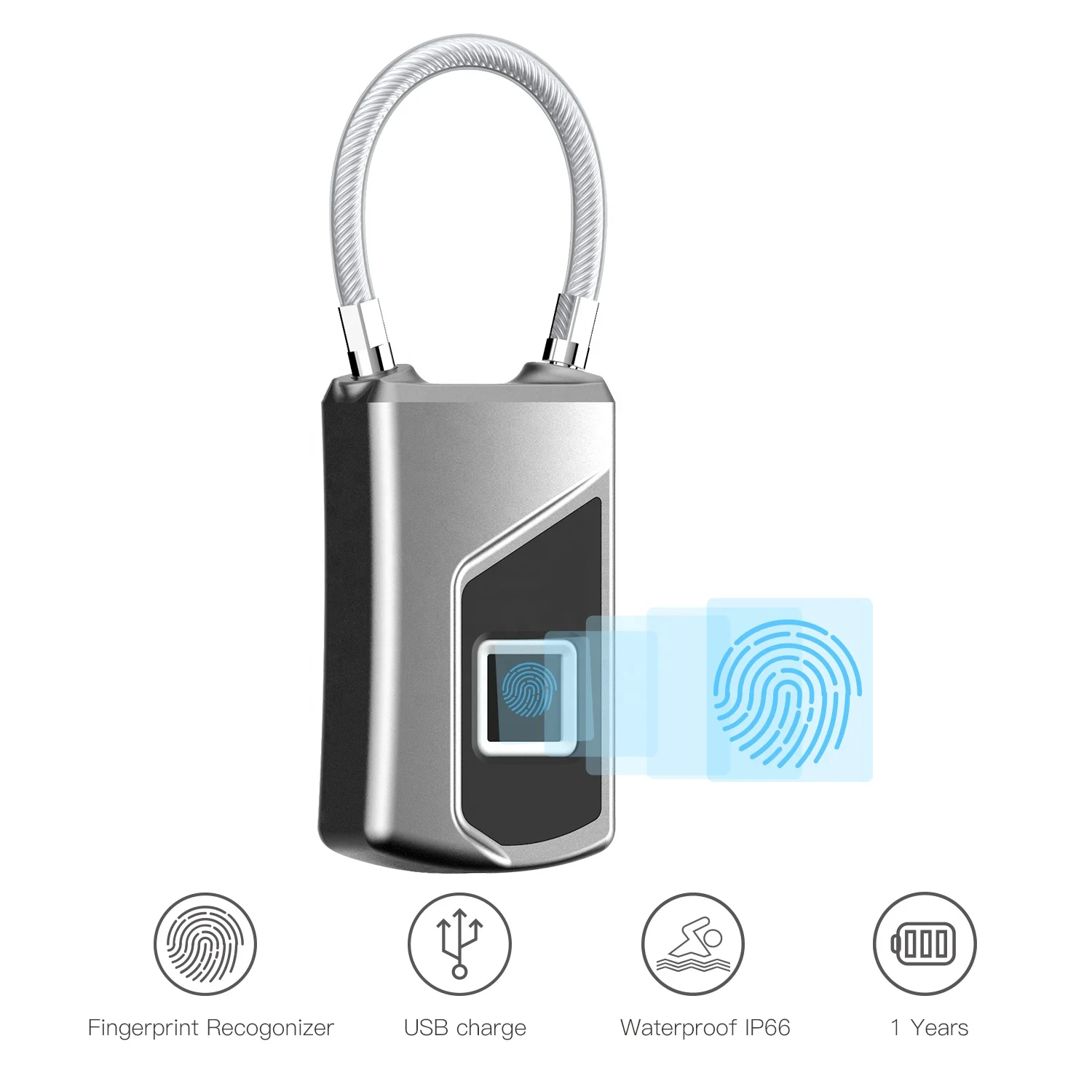 
Gps Smart Fingerprint U Lock Motorcycle Bike Lock Smart Finger Print Padlock Fingerprint Backpack Padlock 