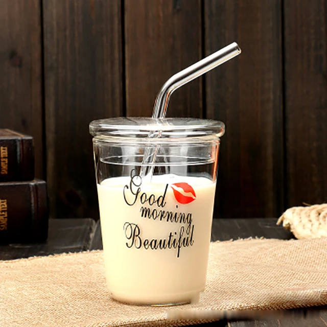 Heat Resistant Transfer Clear Coffee Juice Glass Cup Reusable Coffee Mug High Borosilicate with Glass Crack Resistant Creative