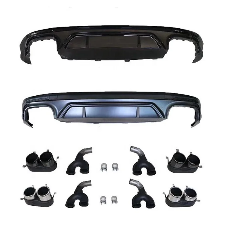 For Audi Q5 FY pre-facelift SQ5 look rear diffuser with exhaust tips for S-line rear bumper 2018 2019 2020