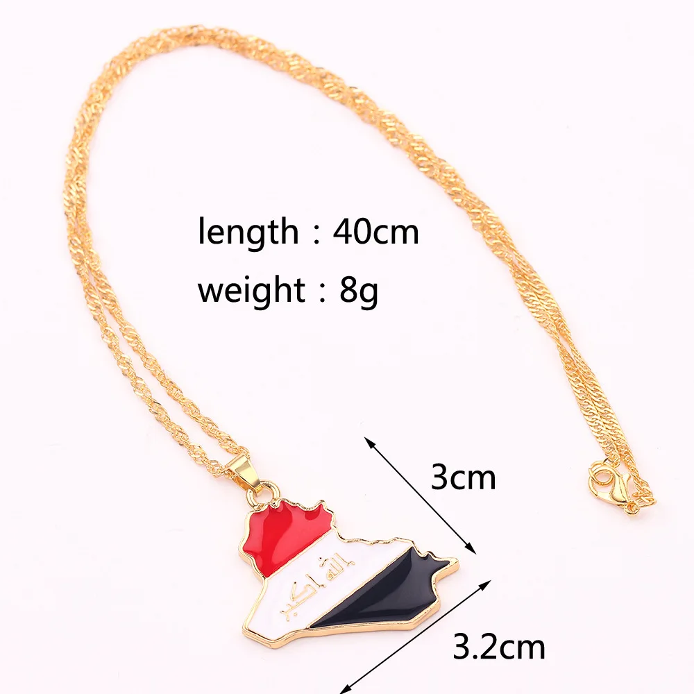 Hot Selling Country Flag Collar Necklace World Map Pendant Necklace Map Alloy Drop Necklace