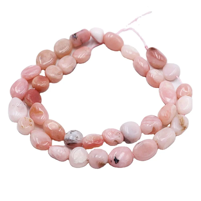 Hot Selling Beads For Jewelry Making Handmade Craft Natural Peru Pink Opal Black Dot Polished Gemstone Loose Beads 15.5 (1600218358989)