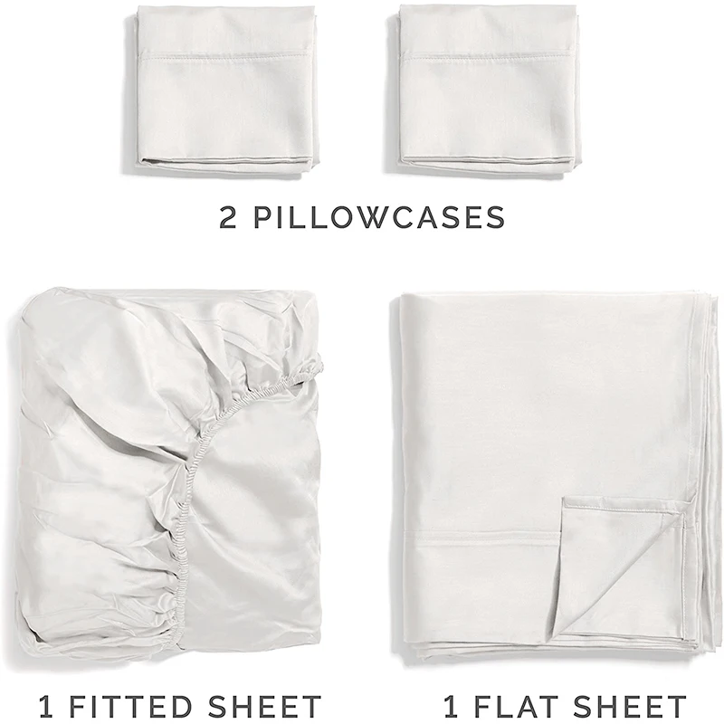 China manufacturer 4 in 1 bedding set fitted or flat queen size king double bed sheet  white bed sheets for hotels