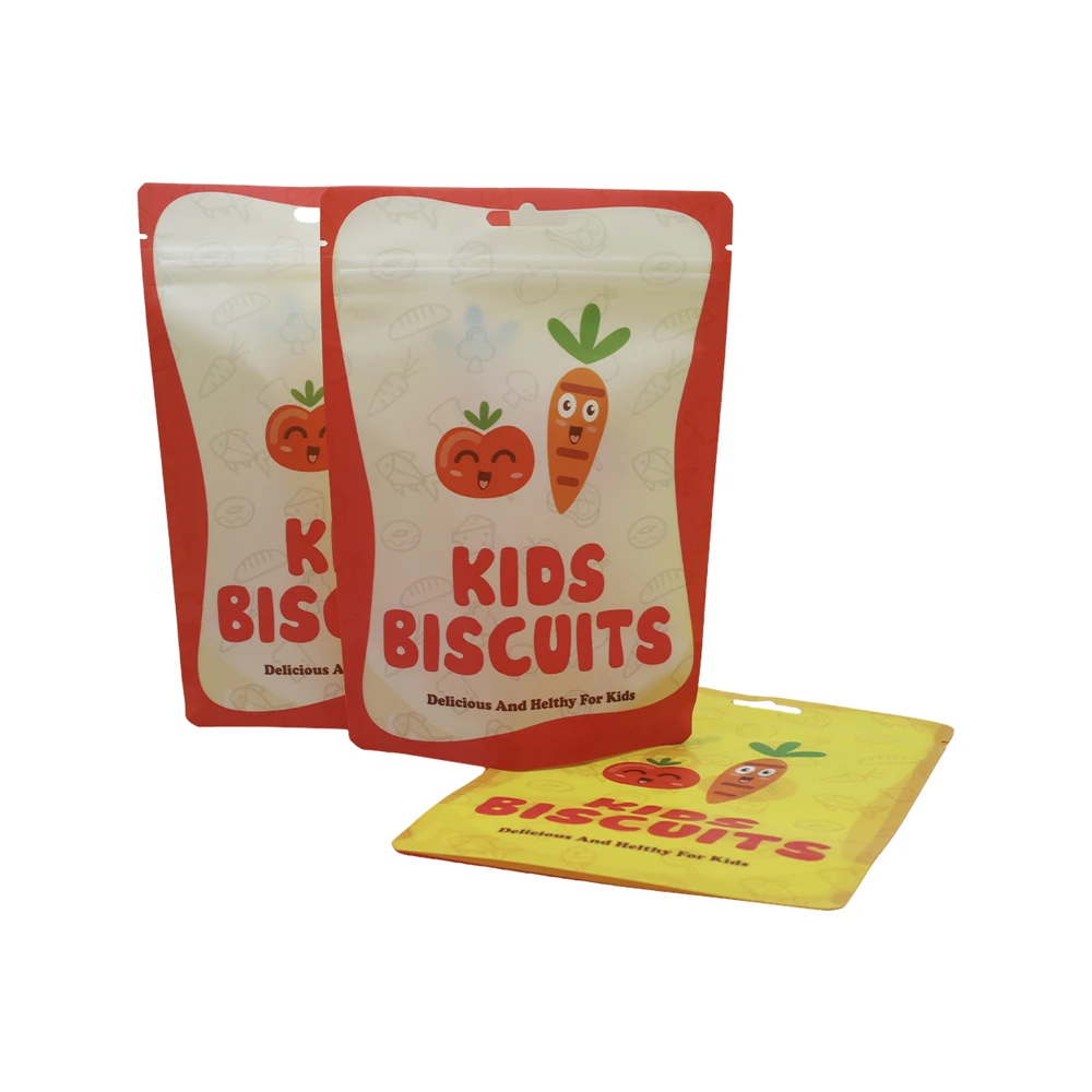 Christmas Present Stand Up Pouch Zipper Bags Flat Bottom Kraft Paper Bag Digital Print Stand Up Pouch Kraft Pouch Stand Up