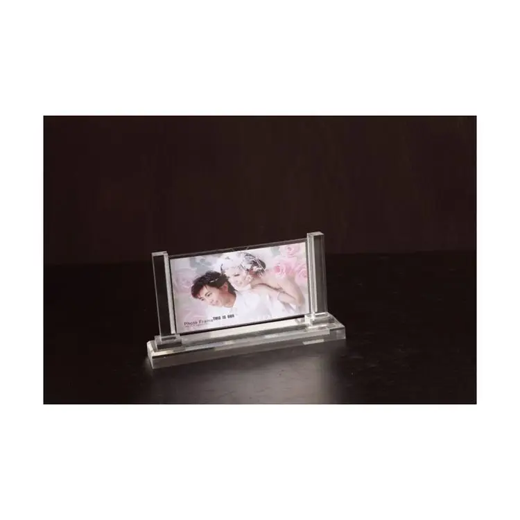 Low Moq Factory Wholesale Acrylic Crystal Photo Frame Double-sided Magnetic Photo Display Stand For Graduation Souvenir
