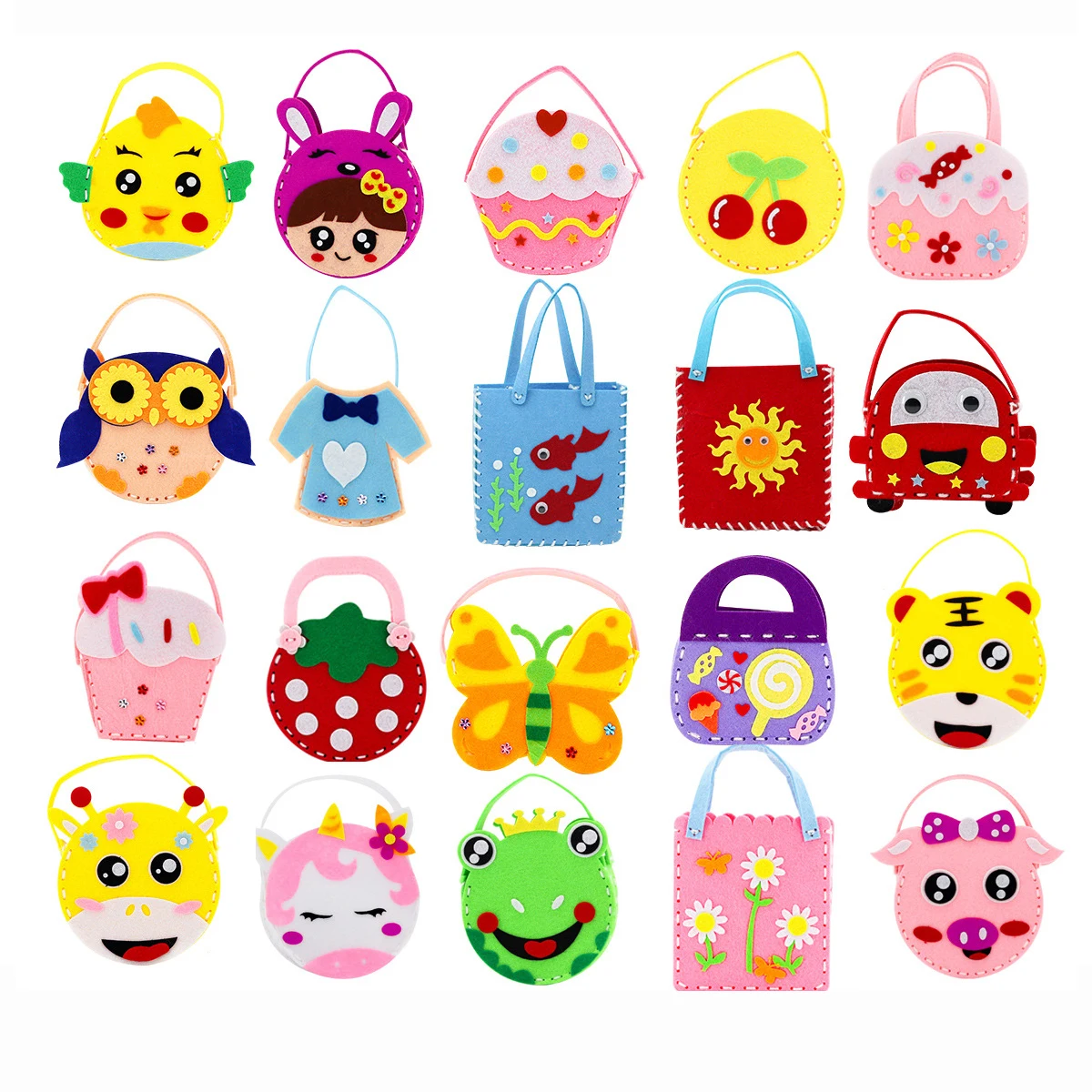 Kindergarten Cute Cartoon Handmade Sewing Toys Early Education Felt Non-woven Material Creative Animal Craft Diy Bag/
