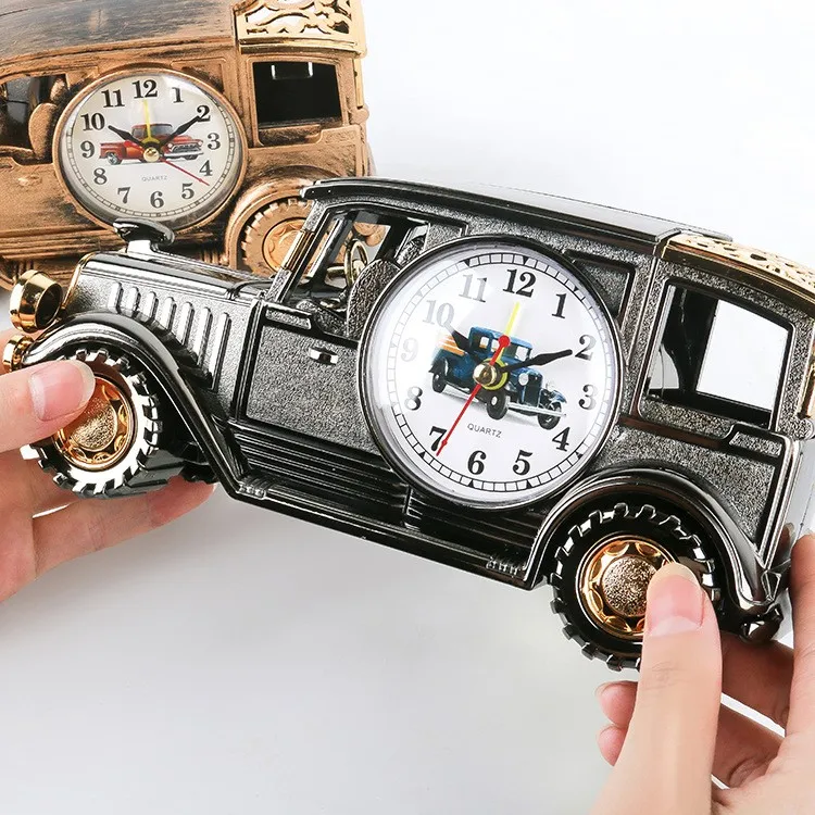 European vintage vintage car model alarm clock multi-function pen holder clock decoration creative student gift alarm clock