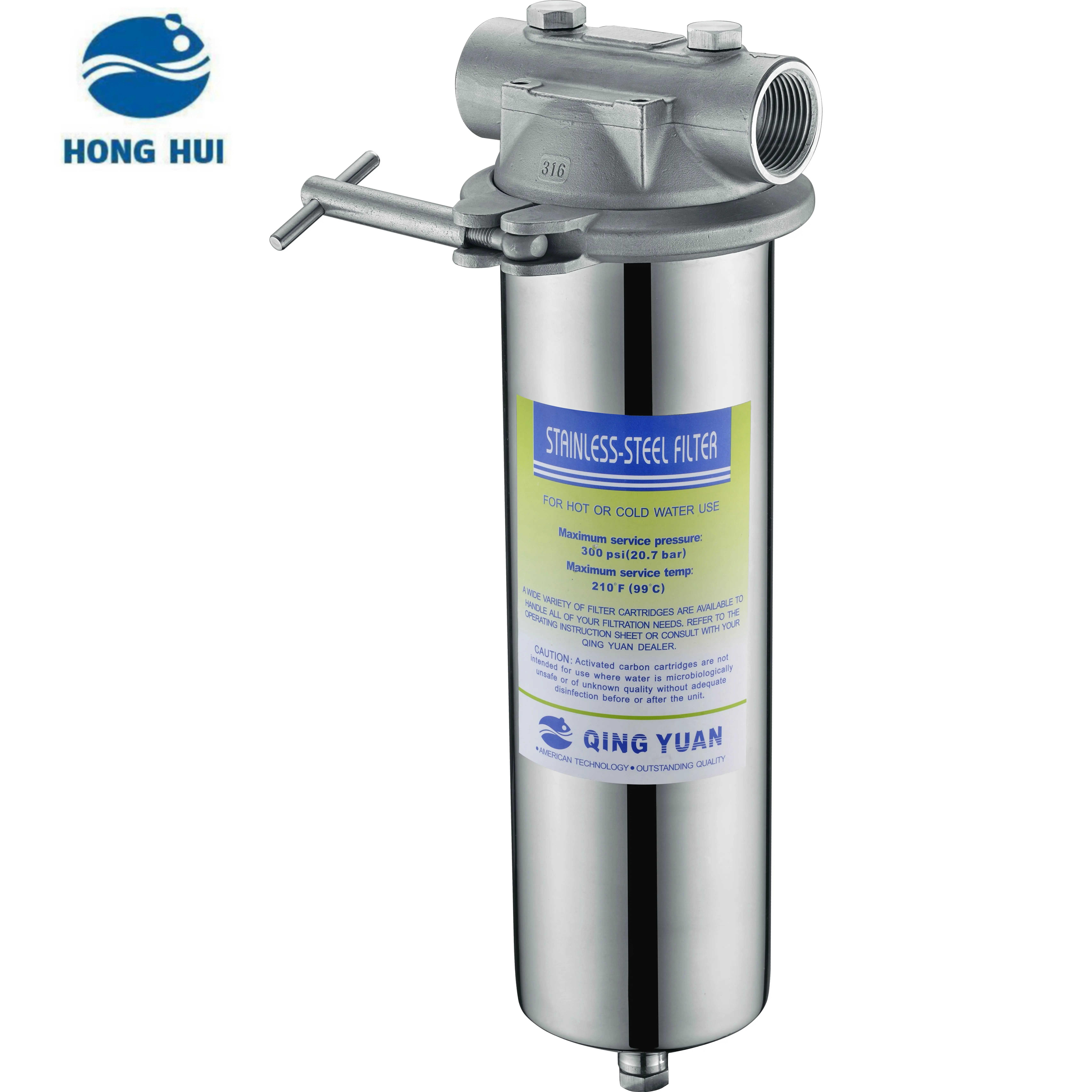 HONG HUI IL-10C Filter Manufacturing Household 10 Inch Stainless Steel 304 Water Purifier Water Filter Housing