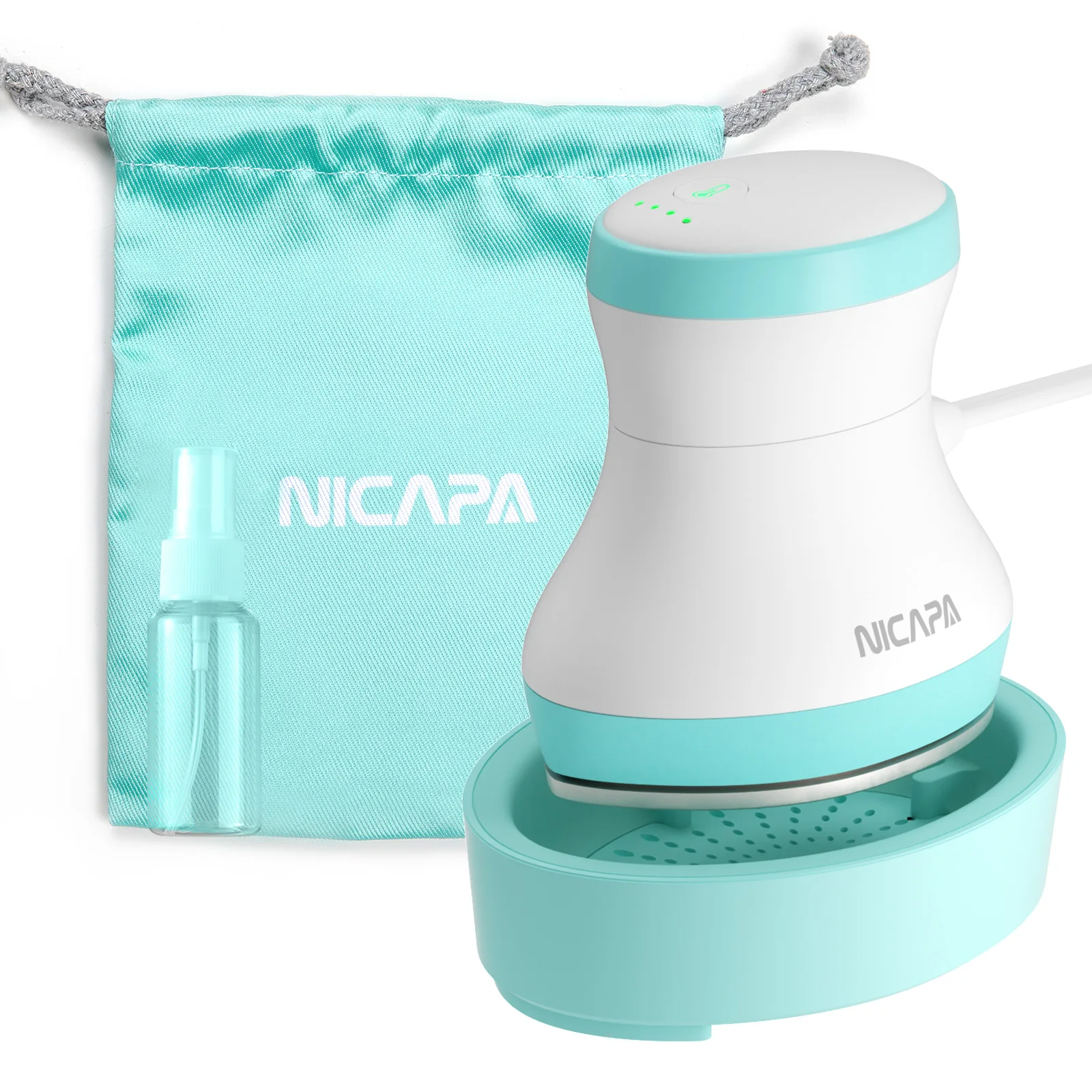 Nicapa 220-240V Euro Plug Easy to Transfer Blue Mini Heat Press Machine for Printing T Shirts Shoes Hats HTV Vinyl Projects