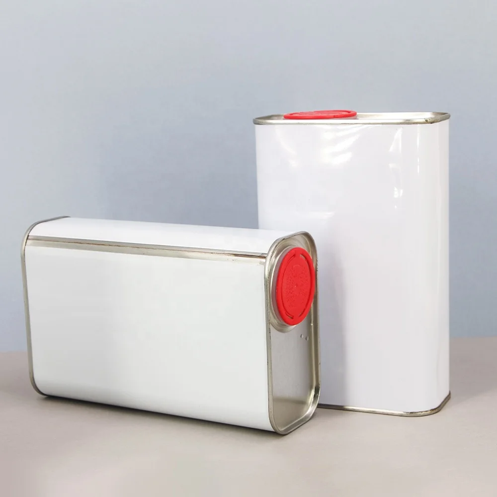 Wholesale 1L Rectangular Metal Tin Container Empty Engine Oil Tin Can With Plastic Cover