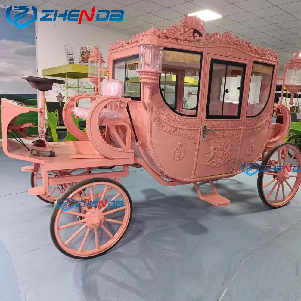 Royal horse carriage Pink Royal horse carriage manufacturer factory direct sales electric royal carriage