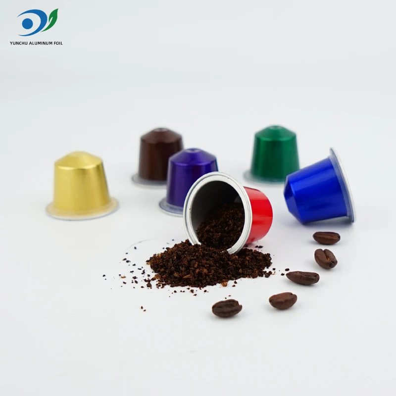 Пустые одноразовые кофейные капсулы из алюминиевой фольги Nespresso с крышкой