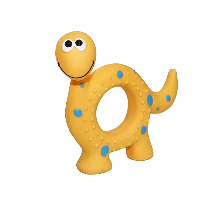Natural safe material 11cm Latex dinosaur Small pet educational toys Pet interaction toy