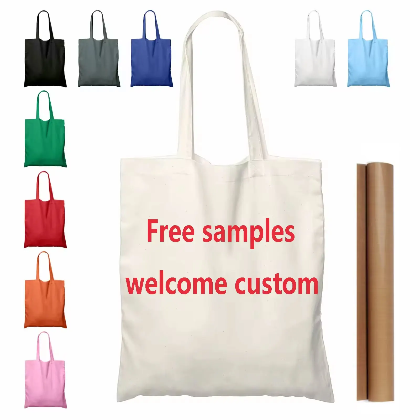 Wholesale Printable Packaging Recycled Shopping Cotton Canvas Tote Bag Custom Canvas Tote Bags With Custom Printed Logo